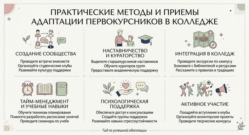 Практические приёмы и инструменты организации адаптации первокурсников СПО
