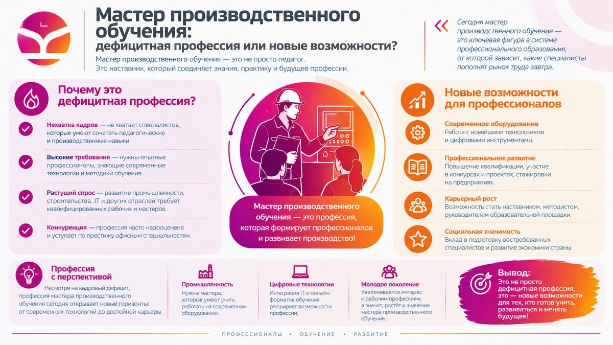 Мастер производственного обучения: дефицитная профессия или новые возможности?